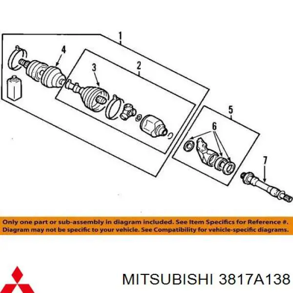 3817A138 Mitsubishi Osłona przegubu homokinetycznego półosi przedniej wewnętrzna