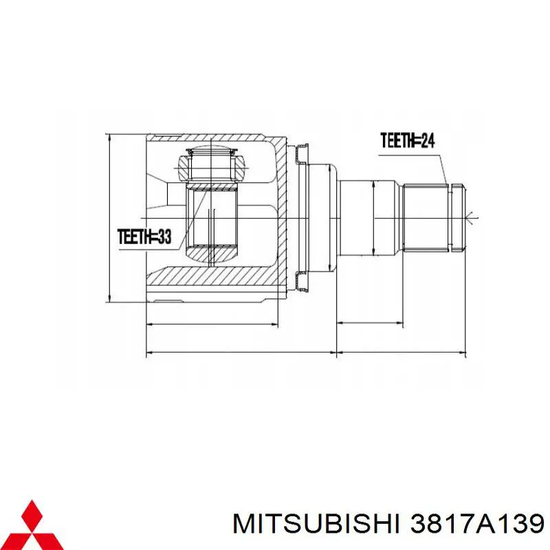 Do koszyka 3817A139 Mitsubishi Przegub homokinetyczny wewnętrzny przedni lewy