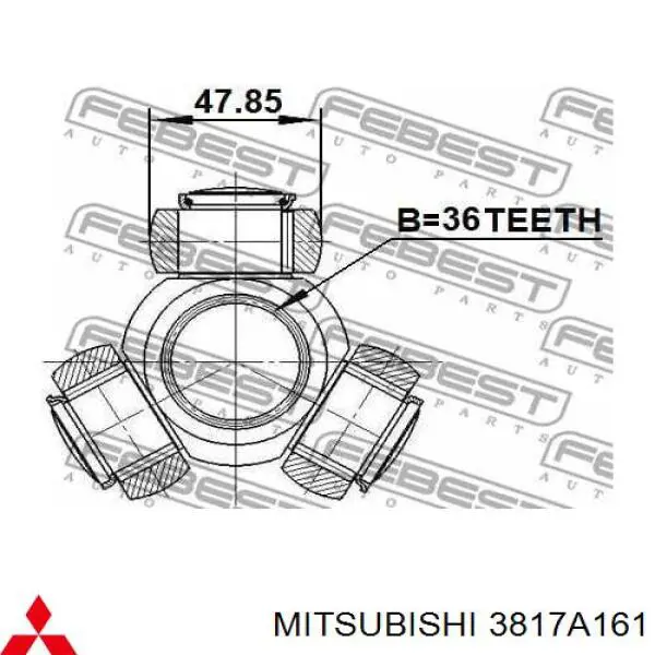 Przegub homokinetyczny wewnętrzny przedni lewy Mitsubishi 3817A161 cena, od 38,31 USD