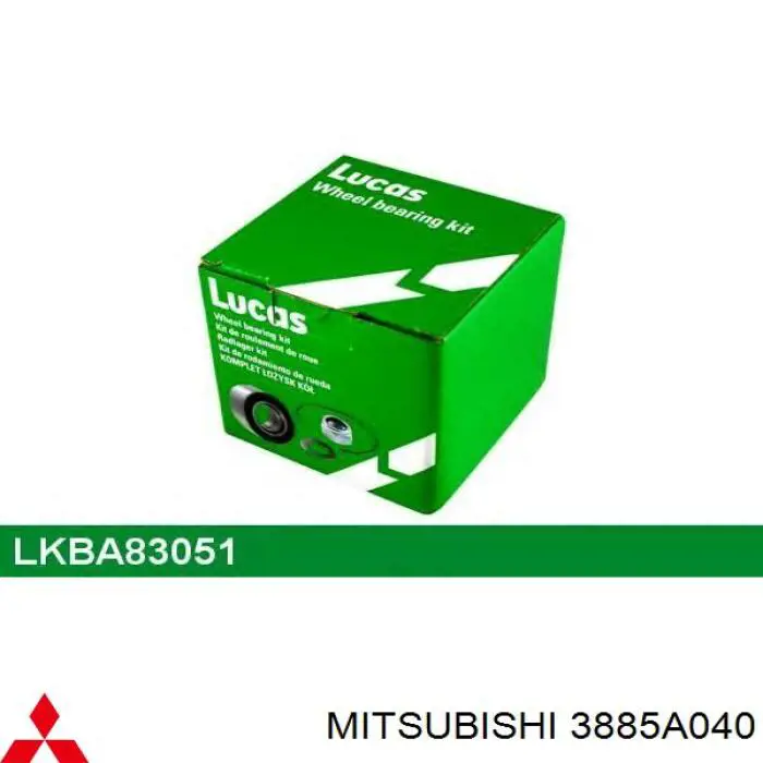 Do koszyka 3885A040 Mitsubishi Łożysko piasty przedniej