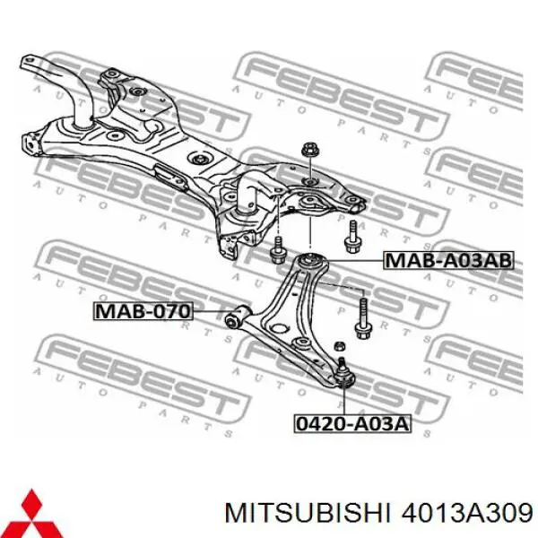 Wahacz zawieszenia przedniego dolny lewy Mitsubishi Space Star MIRAGE (A0)