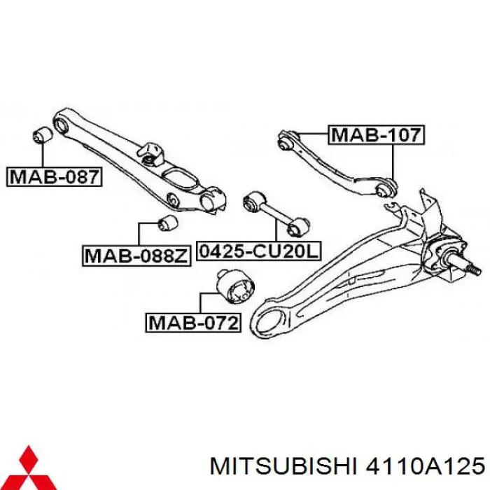 Do koszyka 4110A125 Mitsubishi Wahacz zawieszenia tylnego górny lewy/prawy
