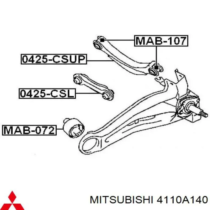 Wahacz zawieszenia tylnego górny lewy/prawy Mitsubishi 4110A140 cena, od 44,18 USD