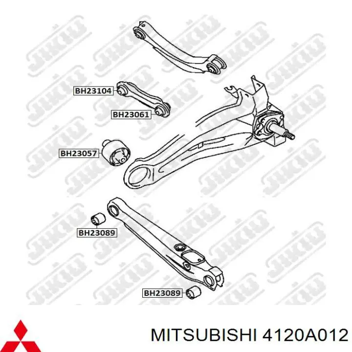 Do koszyka 4120A012 Mitsubishi Silentblock wahacza podłużnego tylnego dolnego