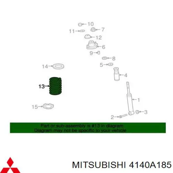 Sprężyna tylna Mitsubishi 4140A185 cena, od 54,82 USD