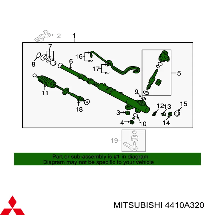 4410A320 Mitsubishi Listwa kierownicza (maglownica)