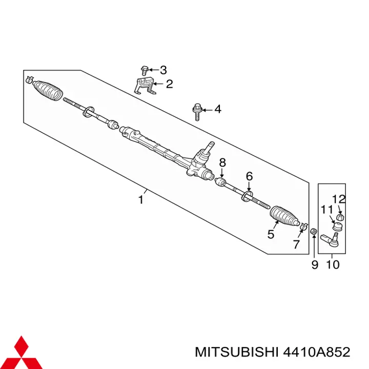 Do koszyka 4410A852 Mitsubishi Listwa kierownicza (maglownica)
