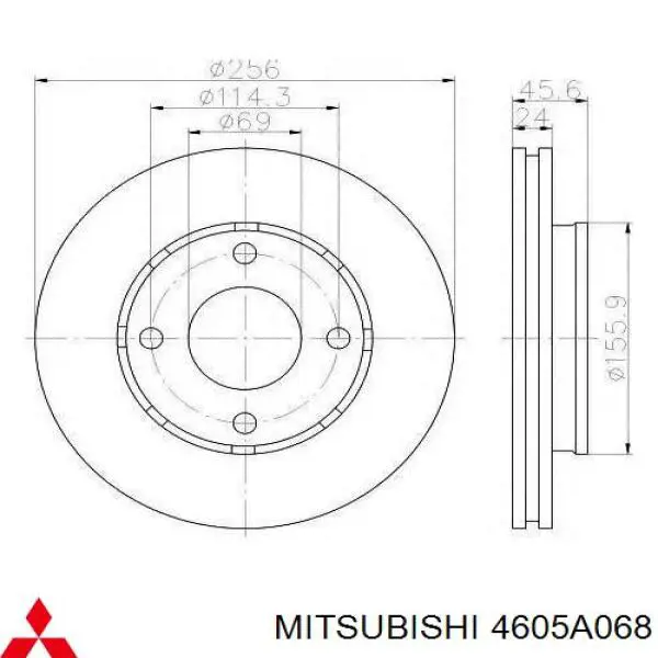 4605A068 Mitsubishi Tarcza hamulcowa przednia