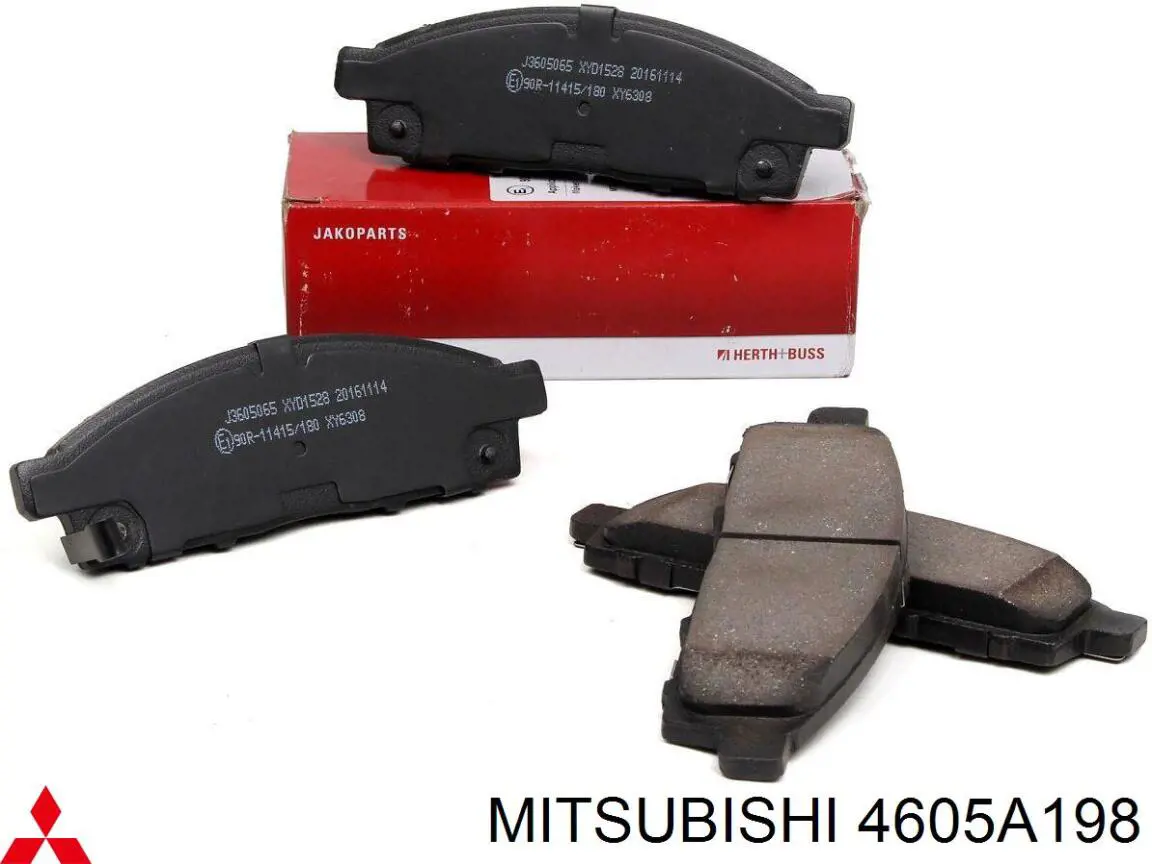 Do koszyka 4605A198 Mitsubishi Klocki hamulcowe przednie tarczowe