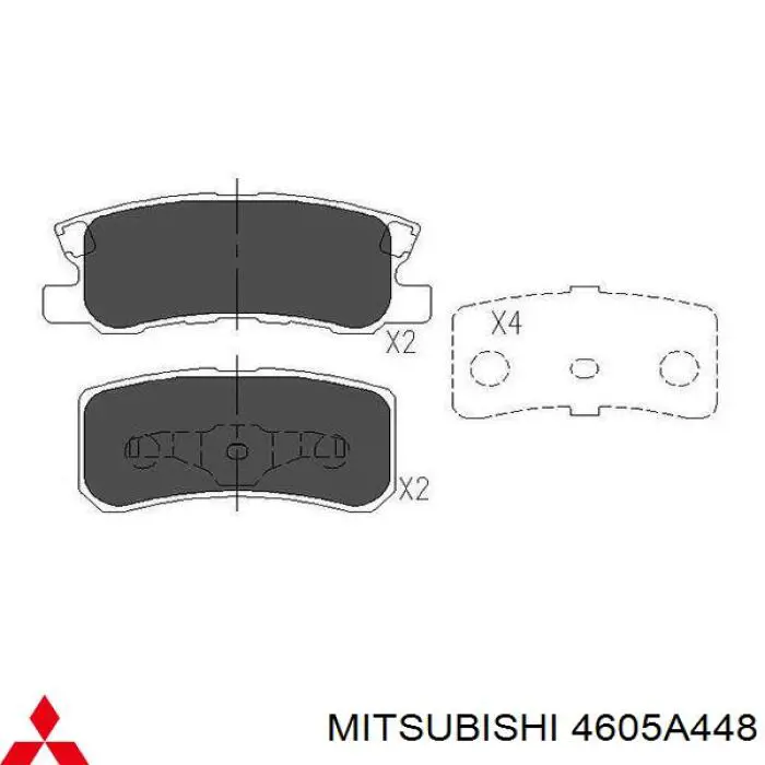 Okładziny (klocki) do hamulców tarczowych tylne Mitsubishi 4605A448 cena, od 20,42 USD