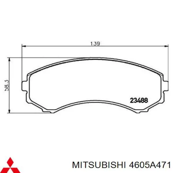 4605A471 Mitsubishi Klocki hamulcowe przednie tarczowe