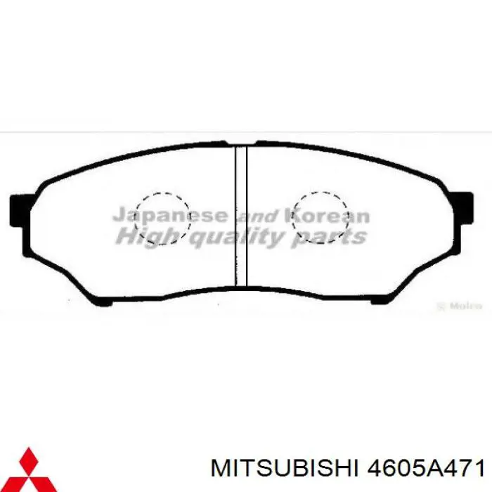 Do koszyka 4605A471 Mitsubishi Klocki hamulcowe przednie tarczowe