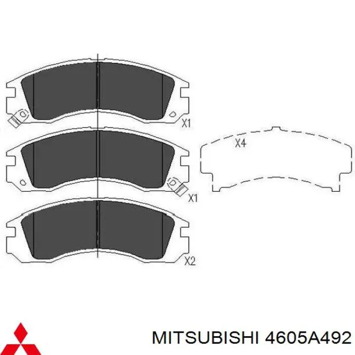 Klocki hamulcowe przednie tarczowe Mitsubishi 4605A492 cena, od 25,37 USD