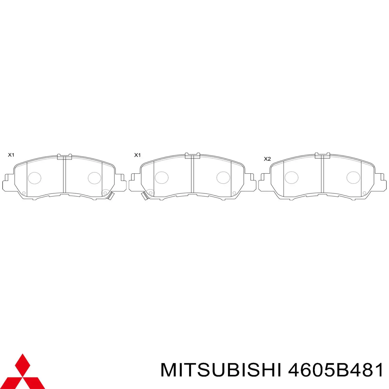Do koszyka 4605B481 Mitsubishi Klocki hamulcowe przednie tarczowe