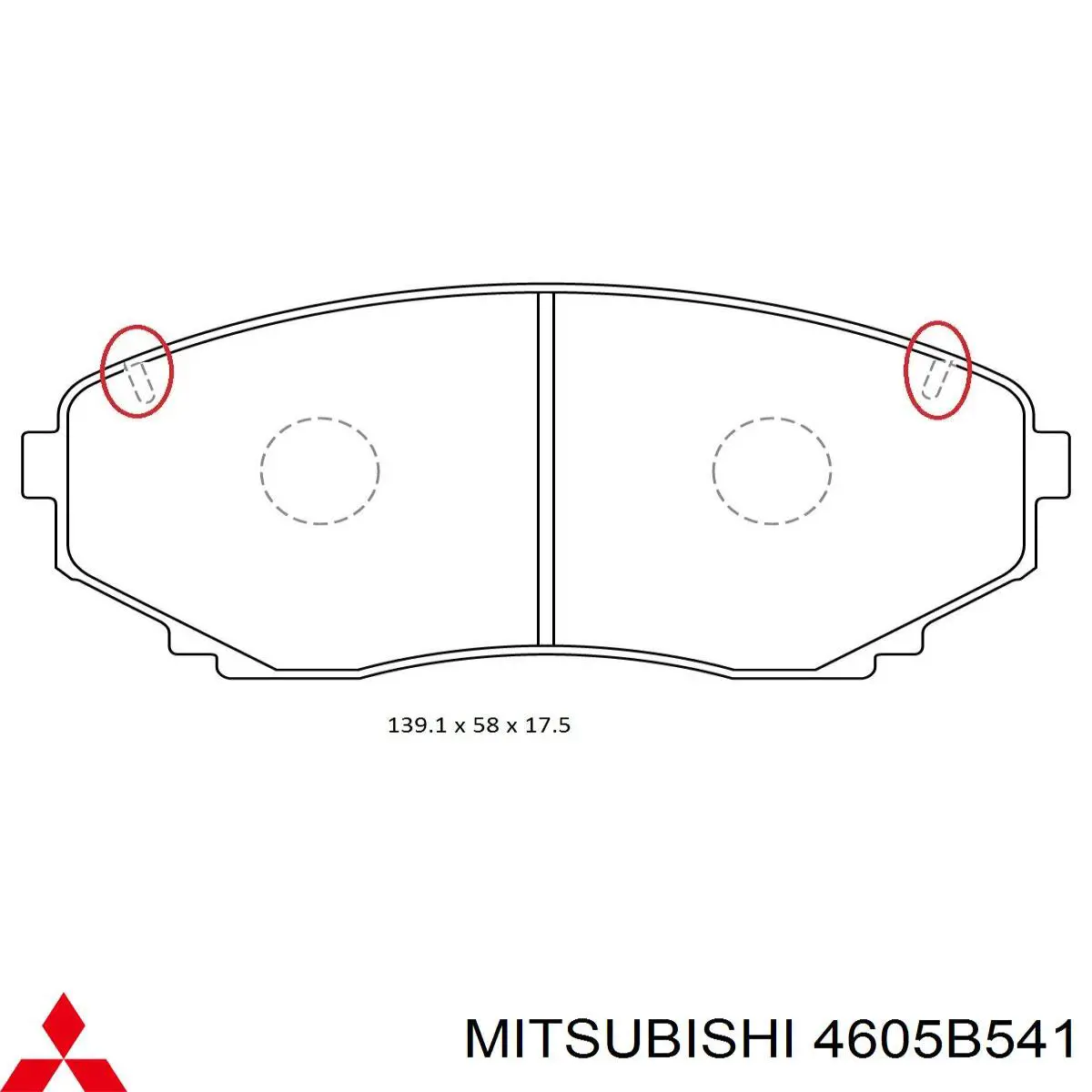 Klocki hamulcowe przednie tarczowe Mitsubishi 4605B541 cena, od 39,26 USD