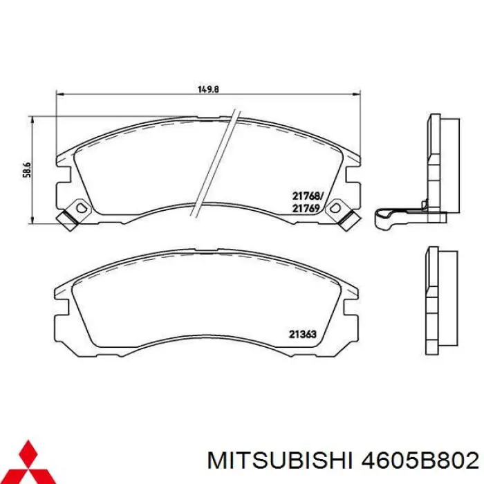 Klocki hamulcowe przednie tarczowe Mitsubishi 4605B802 cena, od 31,76 USD