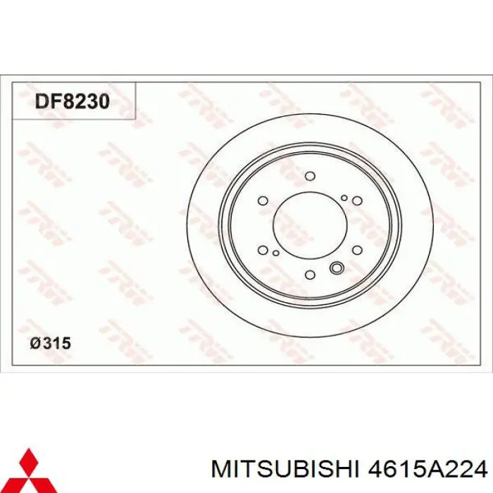 4615A224 Mitsubishi Tarcza hamulcowa tylna