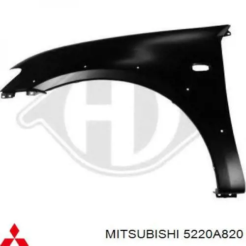 Błotnik przedni prawy Mitsubishi 5220A820 cena, od 86,75 USD