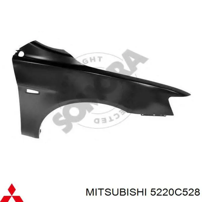 Błotnik przedni prawy Mitsubishi 5220C528 cena, od 53,72 USD