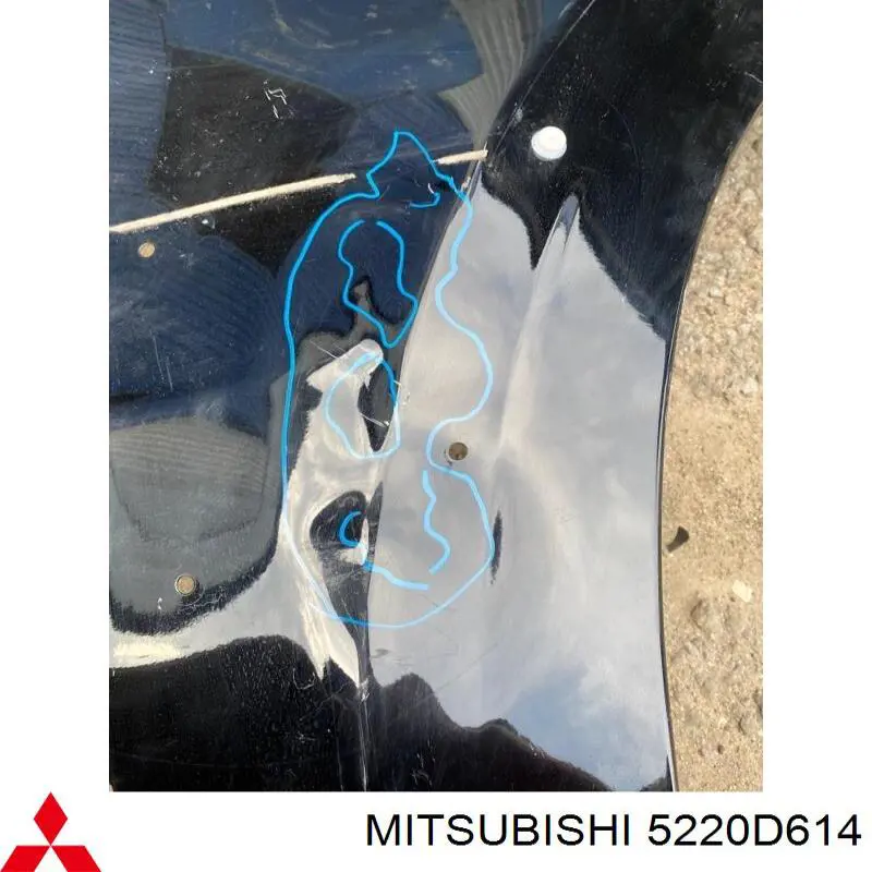 Do koszyka 5220D614 Mitsubishi Błotnik przedni prawy