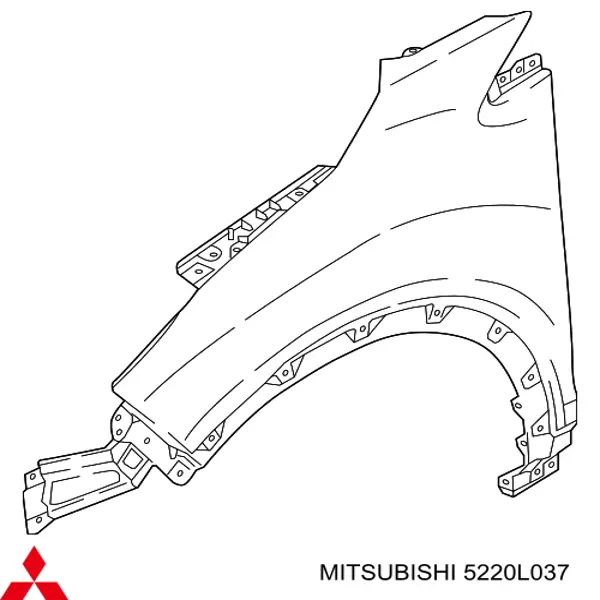 Do koszyka 5220L037 Mitsubishi Błotnik przedni lewy