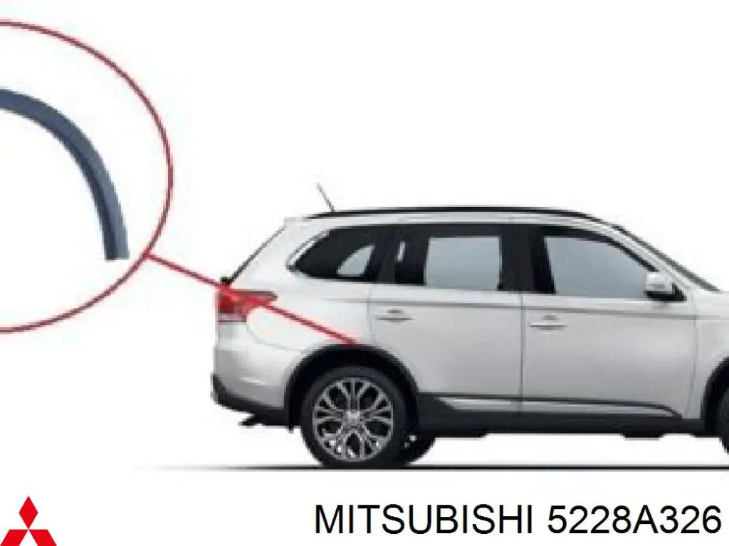 Do koszyka 5228A326 Mitsubishi Poszerzenie (nakładka) reperaturki tylnego błotnika prawy