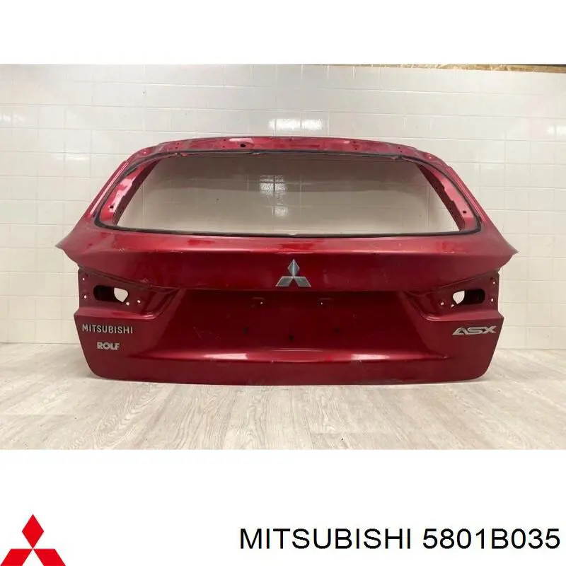 Do koszyka 5801B035 Mitsubishi Drzwi tylne (bagażnika 3/5)