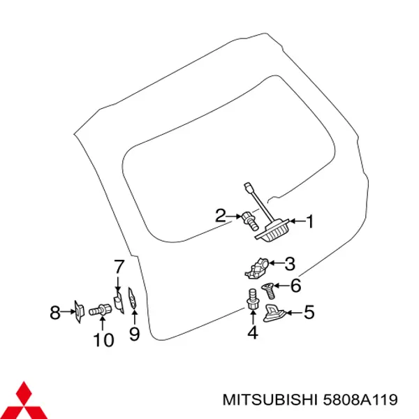 5808A119 Mitsubishi Zamek klapy bagażnika (3/5 drzwi tylnych)