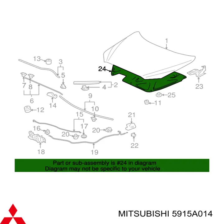 Wygluszenie maski Mitsubishi Lancer X sedana (CY_A, CZ_A) (2007 - 2026) cena, od 82,77 USD