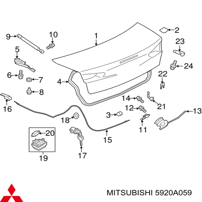Klapa bagażnika do Mitsubishi Lancer X CY_A, CZ_A