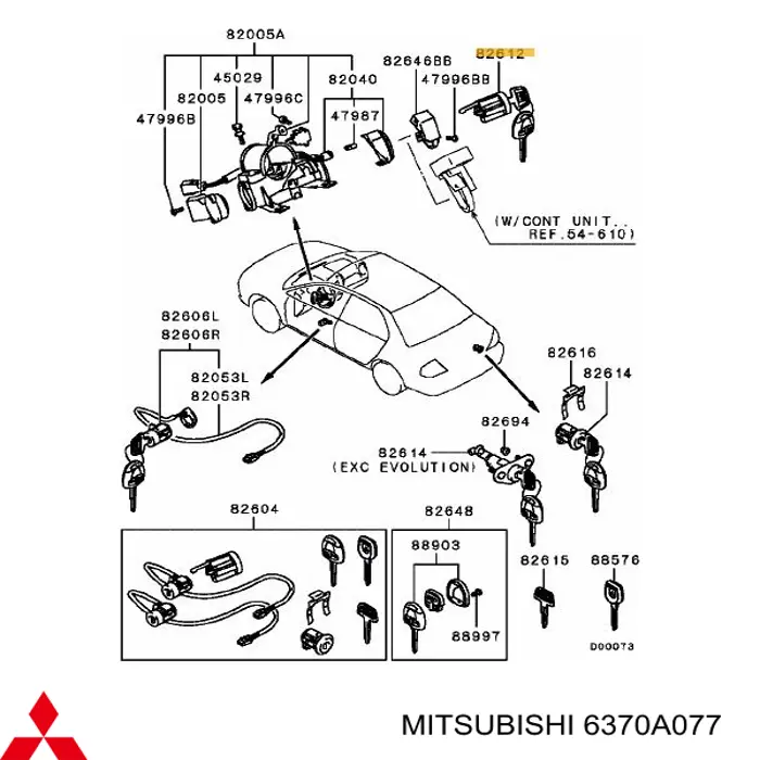 Wkładka stacyjki zapłonowej do Mitsubishi Grandis  NAW