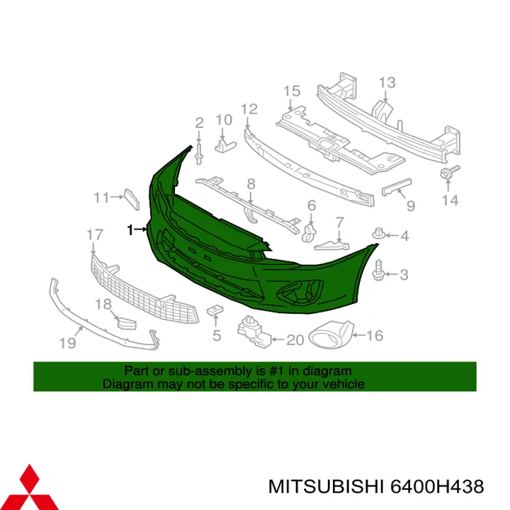 6400H438 Mitsubishi Zderzak przedni