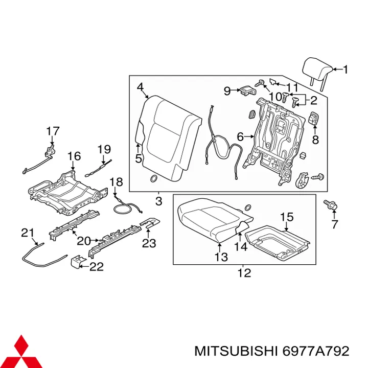 Zatyczka mocowania tylnych siedzeń Mitsubishi Outlander 3 (GF, GG)