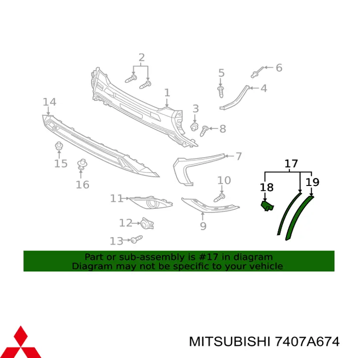 Reperaturka błotnika przedniego prawego Mitsubishi Outlander (GG, GF)