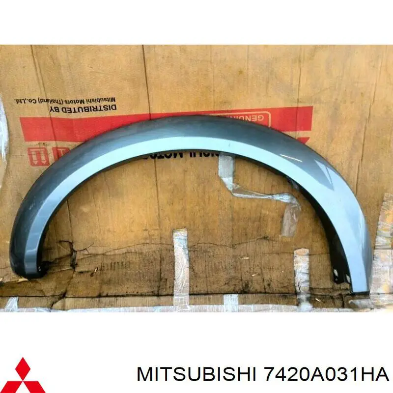 Do koszyka 7420A031HA Mitsubishi Poszerzenie (nakładka) reperaturki błotnika przedniego lewy