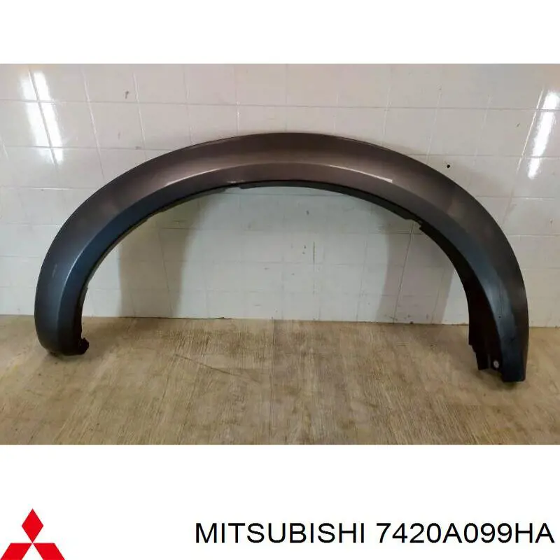 Do koszyka 7420A099HA Mitsubishi Poszerzenie (nakładka) reperaturki błotnika przedniego lewy