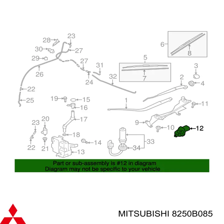 Silniczek wycieraczki szyby przedniej Mitsubishi Outlander (GG, GF)