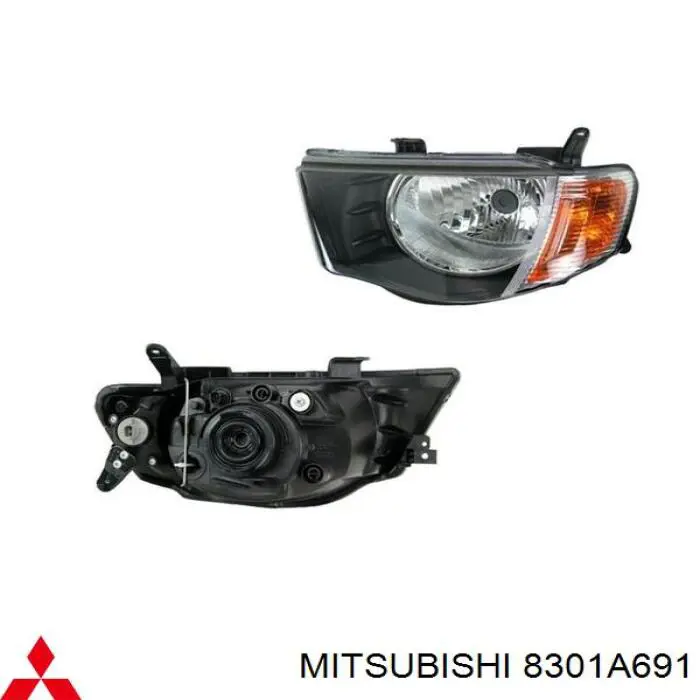 8301A691 Mitsubishi Reflektor lewy