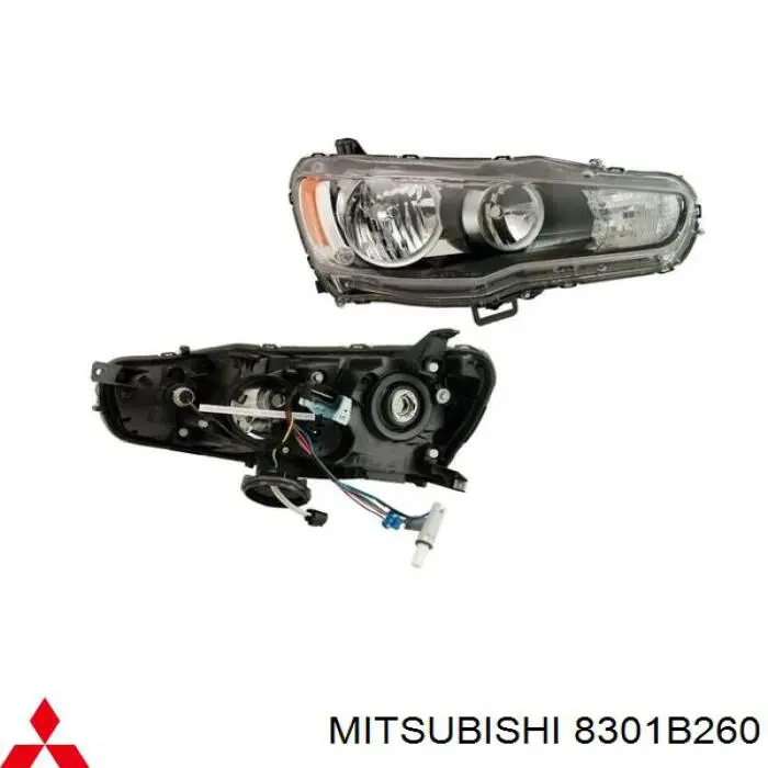 Do koszyka 8301B260 Mitsubishi Reflektor prawy