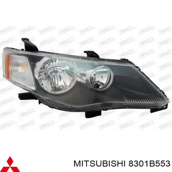 Do koszyka 8301B553 Mitsubishi Reflektor lewy
