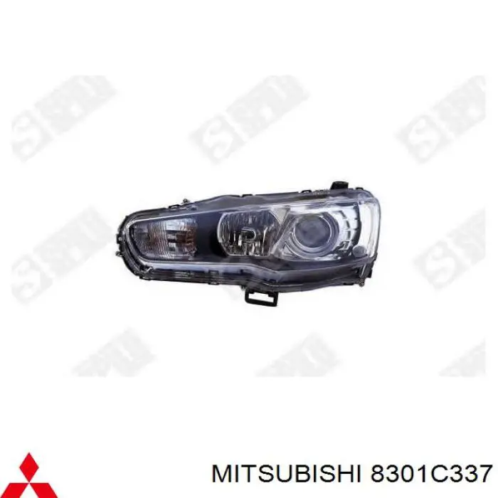 Do koszyka 8301B623 Mitsubishi Reflektor lewy