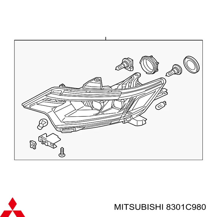8301C980 Mitsubishi Reflektor prawy