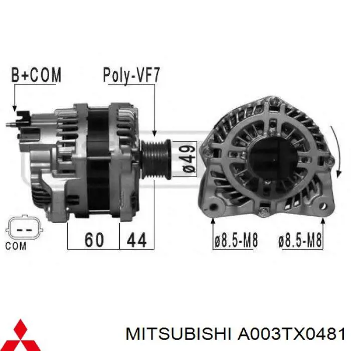 A003TX0481 Mitsubishi Alternator