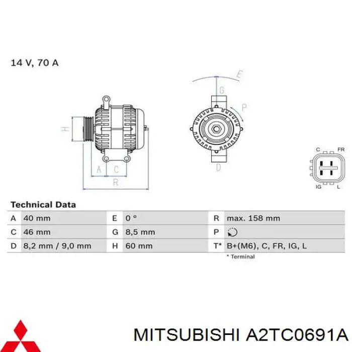 Do koszyka A2TC0691A Mitsubishi Alternator