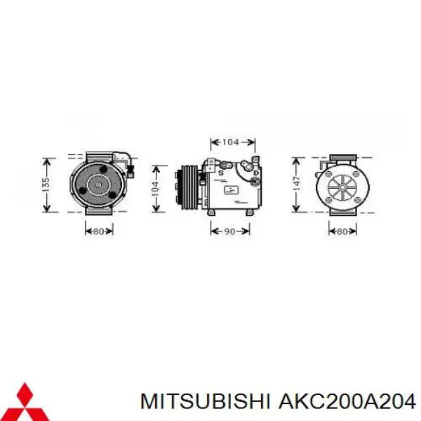 Sprężarka klimatyzacji Mitsubishi AKC200A204 cena, od 174,50 USD
