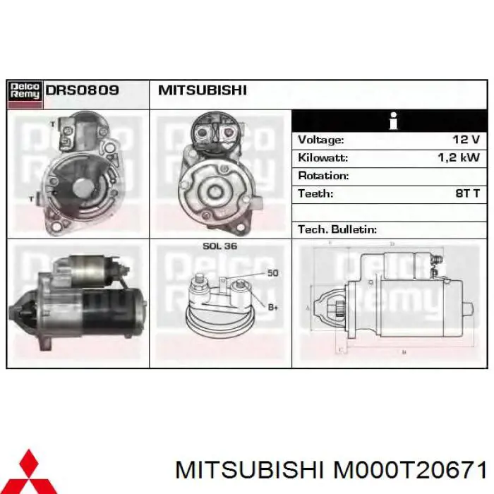 Rozrusznik MD328235 Mitsubishi
