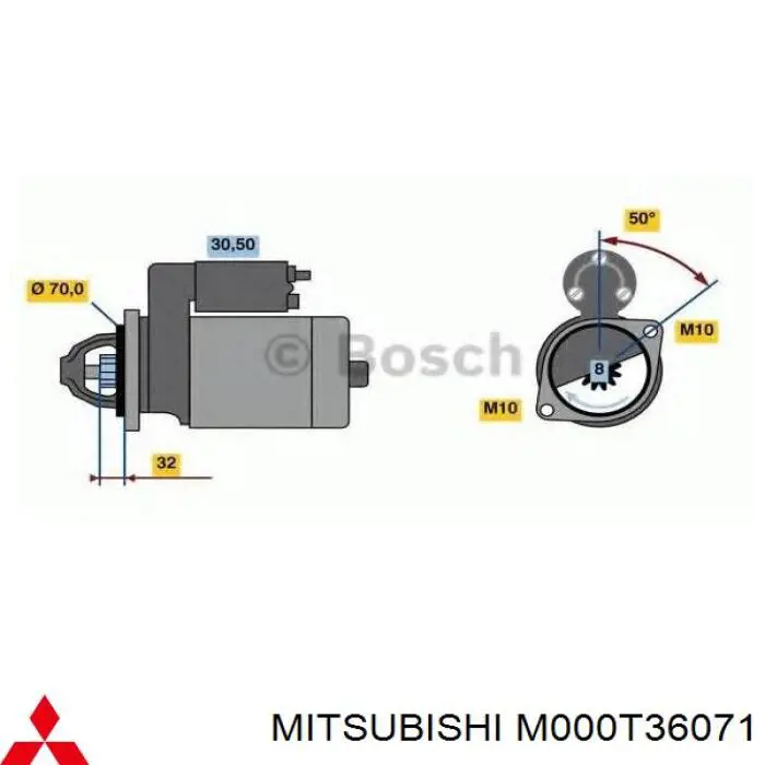 Do koszyka M000T36071 Mitsubishi Rozrusznik