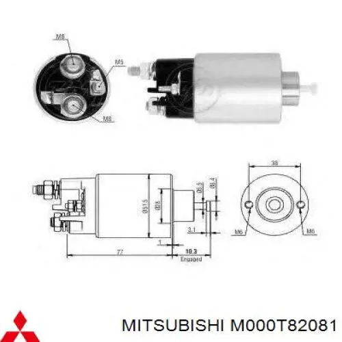 Rozrusznik Mitsubishi M000T82081