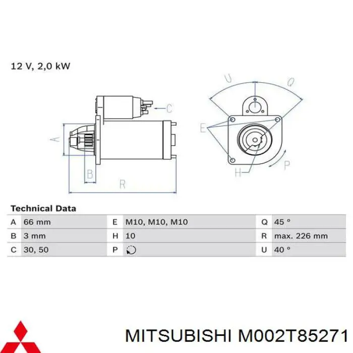 M002T85271 Mitsubishi Rozrusznik