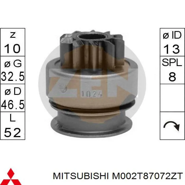 Rozrusznik Mitsubishi M002T87072ZT